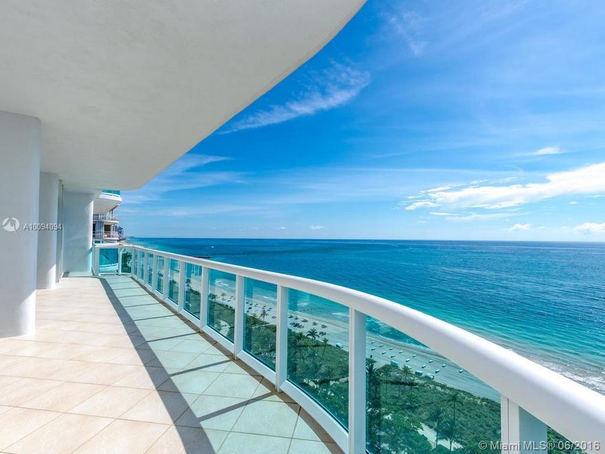 Luxurious oceanfront condominium with wrap around balcony includes decorated poolside cabana. Elegant entry  from private elevator has grand gold etched glass doors that lead marble floors with spectacular view of the ocean from living, dining and breakfast areas to relax and enjoy every special moment. The gracious master bedroom has an extended separate seating area and 2 beautiful bathrooms and 2 generous walk-in closets. Spacious guest bedroom / bath and separate housekeeping space/ bath.