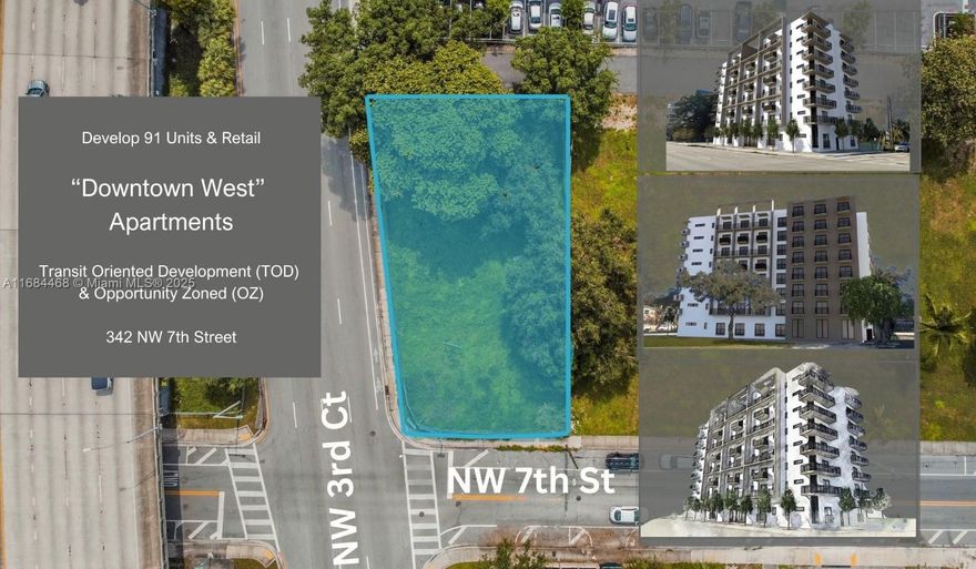 Seller Financing Available for Miami, FL development site, Vacant Land, Develop 91 Apts & One Retail Bay one to three blocks to Publix, Target, Aldi, Starbucks & many quick service eateries in Downtown Miami.  Develop by-right via Live Local Act allowing for 100% parking reduction. Site In a Transit Oriented Development (“TOD”) & Opportunity Zoned (“OZ”). Near hot spots Kaseya Center, Frost Museum, PAMM, E11even, Club Space as well as dining at Habibi | Moroccan, SeaSpice, Casablanca, Kiki’s & Garcias on the River, & the future Riverside Wharf. Seller open to negotiating a seller’s note for 50% of purchase price at 6.5% simple annual interest paid monthly for the sooner of 24 months or pay-off at construction loan.
