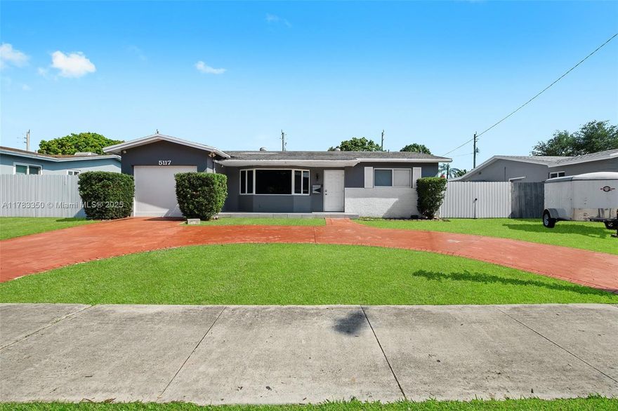 Listed below its real value. This fully 2,123 sf, remodeled from top to bottom 4 Bedroom 2 Bath home right in the heart of Hollywood Hills: converted garage 1/1, (leased at $1,400/mo), newer roof, AC, all electrical and plumbing (2023), brand new stainless steel appliances, complete impact glass windows, smart thermostat, brand new lighting (high hats). Large living room and Dinning room with a fenced yard. Screened patio to sit and enjoy the quiet backyard space - great for entertaining or just sitting on the large porch and enjoying the yard! It's close to major highways, shopping, entertainment, restaurants, and airports. Minutes away from Downtown Hollywood and beaches. NO HOA. 2023 drainage capacity in the area, project finalized by the City of Hollywood. Great for Airbnb and VRBO!