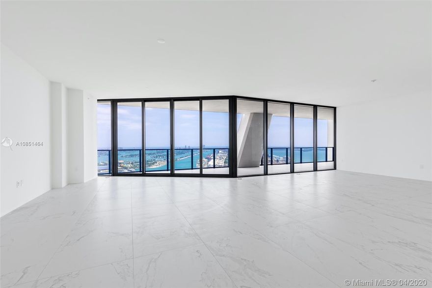 Prestigious Residential Luxury Condo by Zaha Hadid, a Pritzker Award- winning Architect, One Thousand Museum. This 1/2 floor residence boasts 4,876 Sqft with a flow-through floor plan, Unobstructed Panoramic east, south and west views. The Unit showcases 4 bedroom and 5.5 bath, with a large terrace and exceptional Master bedroom facing east providing breathtaking sunsets views of Biscayne Bay. Top of the line finishes include Poliform Kitchen Gaggenau & Subzero Appliances, Dornbracht & Duravit Fixtures, Crestron Home Automation. One Thousand Museum provides a six-star lifestyle with exceptional service and amenities!