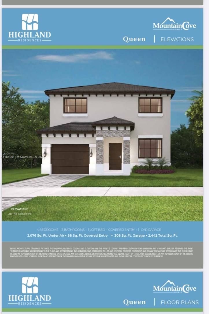 NEW CONSTRUCTION, READY TO CLOSE IN A CORNER LOT, 4 BEDROOMS AND3 FULL BATHROOMS, ONE BEDROOM AND FULL BATHROOM ON 1ST FLOOR. SELLER WILL PAY FOR CLOSING LOTS