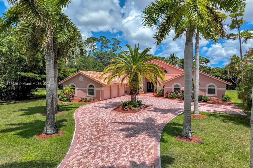 Beautiful estate home in the exclusive Whispering Woods gated community of Coral Springs. Featuring six spacious bedrooms plus a den, four full baths, and two half baths, this elegant home sits on a magnificent 50,460 SF lot. Enjoy marble floors throughout, a gourmet kitchen, and open living spaces that are perfect for family gatherings and entertaining. This house features ample windows that allow for plenty of natural light. The expansive backyard features a stunning pool, a large patio, and ample space to gather, relax, or play. A rare opportunity to own a serene retreat in a prestigious gated community. You will love it!!