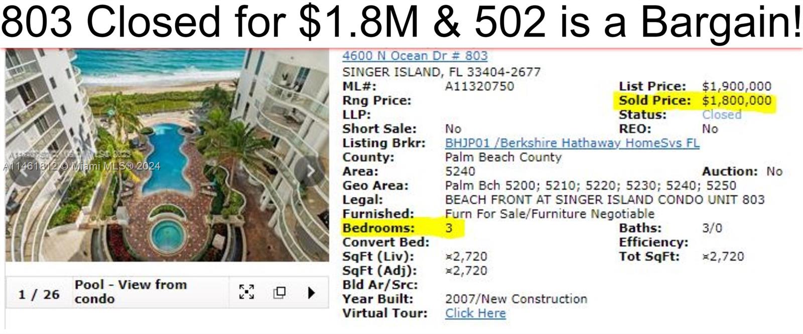 Singer Island, Florida, 33404, United States, 3 Bedrooms Bedrooms, ,3 BathroomsBathrooms,Residential,Active,1876706