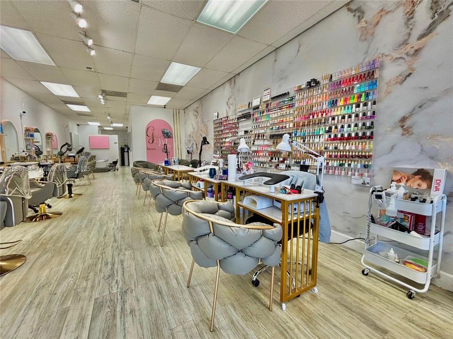 This modern, glam-inspired space is ready for immediate operation and offers everything you need to run a thriving business. Features - 6 Hair Stylist Stations,4 Manicure Stations & 3 Pedicure Stations,2 Wash Stations,1 Private Treatment Room. Fully renovated with high-end finishes, chic lighting, and elegant décor. Prime location with excellent visibility and foot traffic. Ample parking for clients and staff. This is an incredible opportunity for an entrepreneur or beauty professional to own a salon in a high-demand area. SELLER MOTIVATED! Bring your offers!