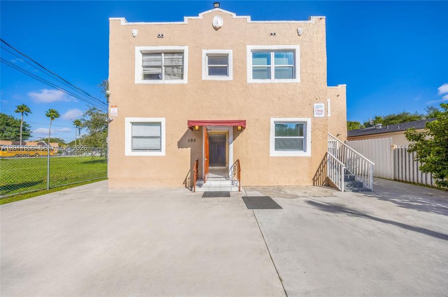 15-UNIT VALUE-ADD EXTENDED-STAY
OPPORTUNITY
Fausto Commercial Realty is pleased to present
193 NW 58th Street, a 15-unit multifamily asset in
Miami’s improving Little River / Model City
corridor, just east of NW 2nd Avenue. Built in
1926 on a 6,500 SF lot, the two-story property is
legally operating as 15 units and currently runs
as a high-occupancy extended-stay / hostel-style
operation. The asset is renovated, well-
maintained, and benefits from strong demand
due to proximity to Wynwood, Midtown, the
Design District, and Miami International Airport.
As-is, the property collects approximately
$20,600/month ($247,200/year) with estimated
expenses of ~30%, producing an in-place NOI of
$173,040. At the $3,250,000 asking price, the
offering reflects a 5.32% cap rate with stable
cash flow.
Value-add upside includes adding 12 bathrooms
(one per unit) for an estimated $180,000 to
convert the asset into 15 self-contained Airbnb
units. Under conservative assumptions ($135
ADR, 65% occupancy, 40% expenses), projected
NOI is approximately $288,000, equating to an
~8.4% pro-forma cap rate on total cost—driven
by operational improvement rather than
speculative rent growth.