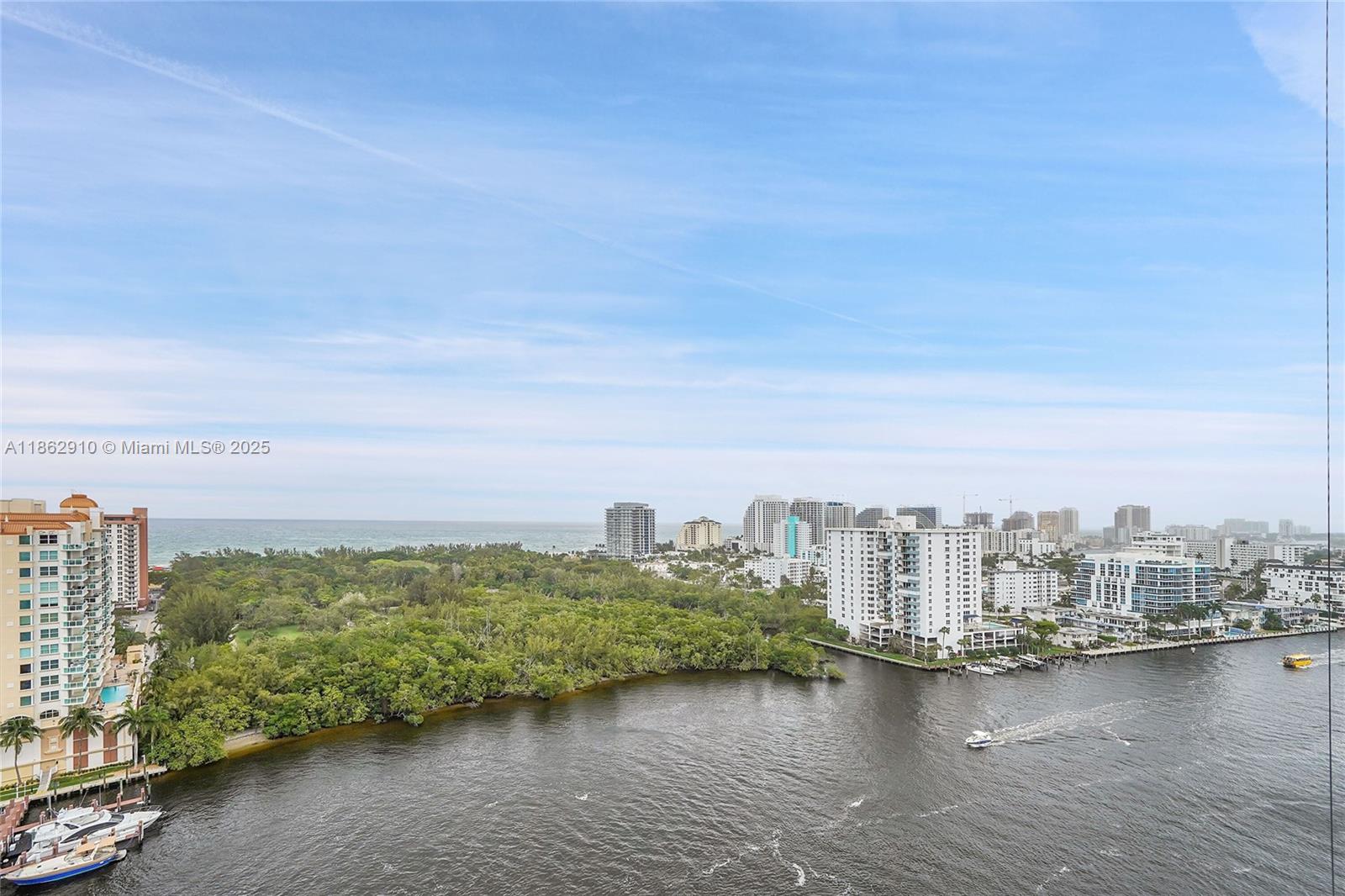 Experience luxurious coastal living in this updated 20th floor, 2 bedroom, 2 bath Fort Laud condo that commands sweeping water views of the Intracoastal , Ocean and Bonnet Estate.This clean and sleek unit can be rented either furnished or Un-furnished. Yearly lease only with option to re-new. A semi-private elevator foyer leads to this meticulously updated interior that features porcelain tile and brand new high-impact windows & doors. The large eat-in kitchen has modern white European cabinets and striking countertops and also faces East.The two generous retreats offer city and sunset views. Notable perks are in-unit laundry, included cable and wi-fi, 24/7 security, secure garage parking, heated rooftop pool, grill, community rooms, gym & saunas.Large balcony. No pets and No smoking.