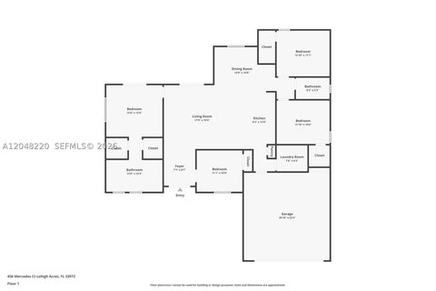 Tiny photo for 450 Mercedes Ct, Lehigh Acres, FL 33972 (MLS # A12048220)