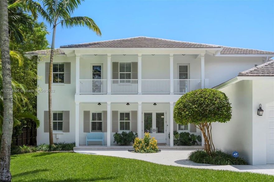 This magnificent 5,705 Sq. Ft. residence, with 6 bedrooms and 5.5 baths, offers countless custom features and finishes, including 10 Ft. ceilings, crown moldings, and wood floors throughout. Areas for entertaining abound, with the living room offering serene views of the patio and pool, an elegant dining room and a gorgeous chef’s kitchen with quartz island and top of the line appliances, that opens to the family room. Beautiful French doors lead to an outdoor oasis with a sparkling pool, lounge and alfresco dining area. The main suite features a private balcony, luxurious marble bath with custom vanities, Jacuzzi and spacious shower. Also includes a gym, office, two-car garage and laundry room. Close to schools, shops, dining and parks, this is truly a remarkable home, inside and out.