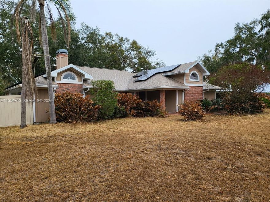 Private 5–10 acre property offering peaceful country living, a pool, and a large 3,200 sq ft workshop.
Quiet serenity, abundant wild life (Turkey, Deer, Horses, and more).Roof & solar are just over five years old, well pump, water heater was recently replaced. 2 HVAC units 1 is under 3 years old. 
Property was painted 5 years ago. House includes 4 bedrooms, (2X masters) 3 bathrooms, a large extra room. Built in entertainment area. Storage & loads of space for work-out machines (previous owner nicely converted the garage). Formal living room has a true wood-burning fireplace. 
Volume ceilings & French doors that take you from the living room to the family room, which has a nice bar. 
Entertainment space provides views of the paver patio nestled under the magnificent oak tree that separates the patio from the unobstructed pool area. Relax in the pool with complete privacy. 
Pool bath is easily accessed from the patio. 
The split floor plan allows for quiet sleep. 
Fourth bedroom en-suite has outdoor access & could easily be a mother-in-law suite! 
Large eat-in kitchen countertop for all meals located off the mudroom & utility room lots of storage. House has 2 water heaters in the master and separate mother-in-law suite. Includes a safe room. 2023 Removable mesh pool fence for safety. Florida Room with built in bar area. 
5 car circular driveway. Endless possibilities. 
Large 3,200 sq ft workshop with separate driveway—ideal for RV storage, equipment, or home business.