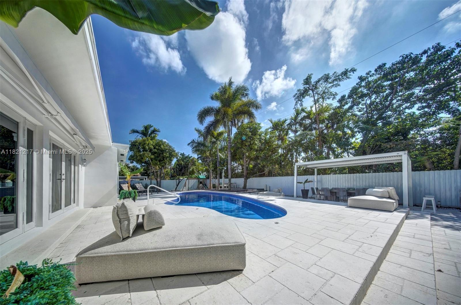 Amazing jewel in Keystone! 3 bedrooms 3.5 bathrooms home fully furnished. This unique residence has been redesigned and furnished by a top interior designer. This exceptional house features a modern open kitchen overlooking the patio with an amazing garden, pool and cabana ideal for gatherings or relaxing. Impact windows throught the house and lots of natural light. Minutes away from the beach and Bal Harbour Shops.