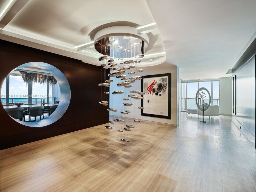 Contemporary design melded w/ timeless elegance is found in this one-of-a-kind 67th floor PH w/ over 8,800 sq ft on top of the world renowned Four Seasons flagship in the heart of Miami’s vibrant financial district; 200-degree bay & ocean views as far at the eye can see, the custom designed unit boasts 4 spacious terraces, expansive glass throughout; Furnished & flawlessly curated w/unique art, sculptures & Italian furniture; all-glass 700+ bottle wine rm; A perfect balance of luxury, comfort, & warmth w/marble floors, high ceilings & rich finishes that make up its magnificence. Outfitted w/the latest Creston system, an imposing steel & glass entry door, 6 beds w/ en-suite baths, Zen office, staff qtrs & formal/informal rms. No expense was spared in creating this move-in ready dream PH!