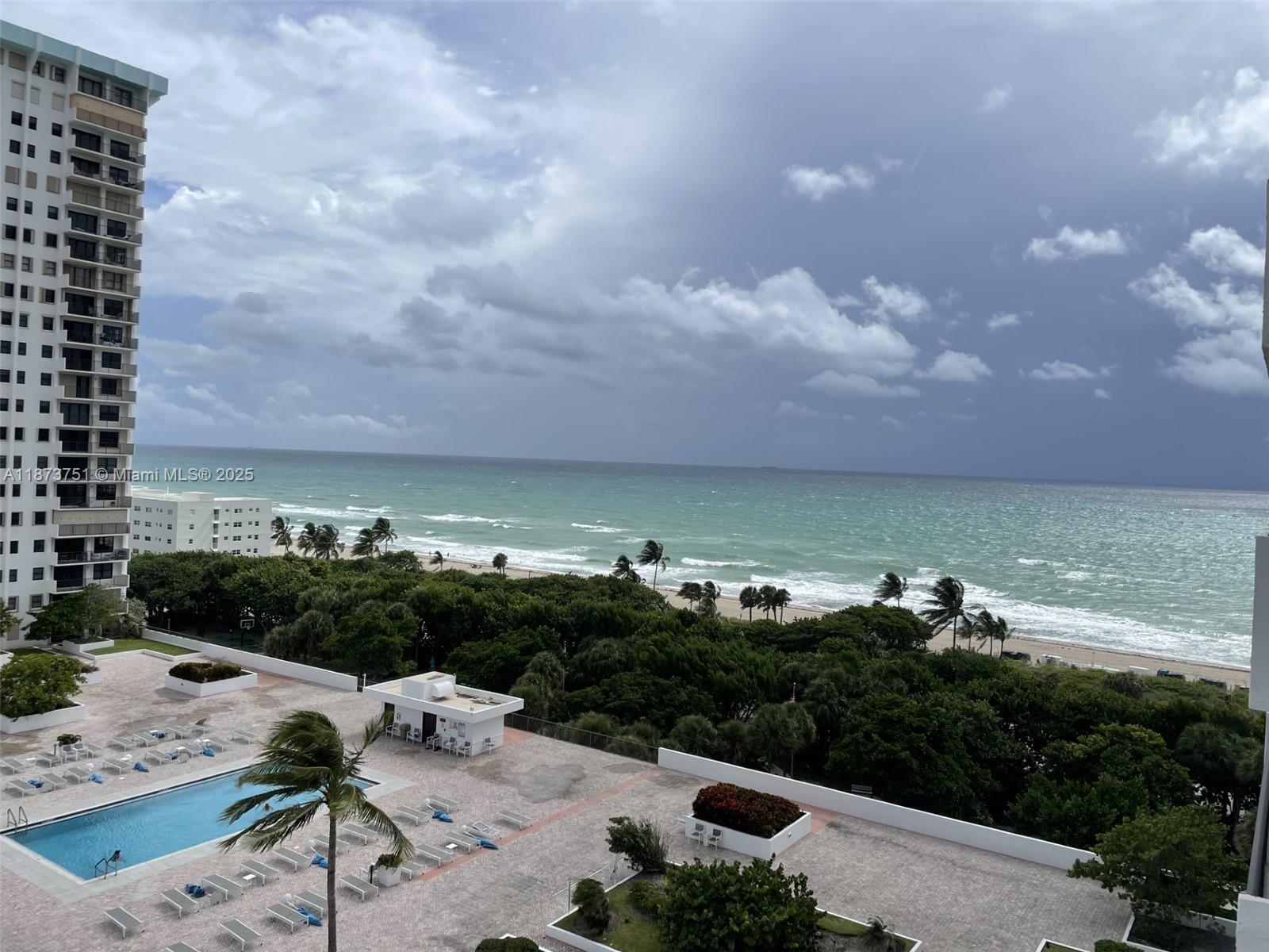 Looking for a seasonal rental in a friendly community that offers everything that you could want? Then look no further than this 2BR/2BA oceanfront condo in the Summit on Hollywood Beach. Enjoy views both of the ocean and of the intracoastal. This condo is totally tiled and features impact glass, an elongated balcony, split bedrooms, a remodeled kitchen, a washer/dryer in the unit and covered garage parking. Walk onto the beach or stroll on the broadwalk or enjoy the community amenities which include a large pool deck with an on site restaurant & barbecue area, tennis, basketball, game rooms and social offerings. A perfect place to enjoy Florida's best months.