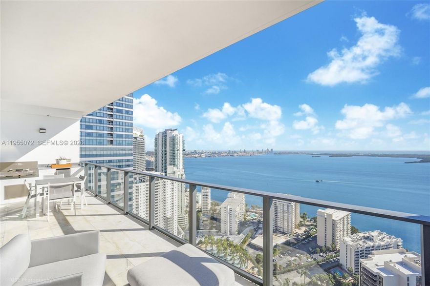 DIRECT WATERFRONT LINE 02 CORNER UNIT IN ECHO BRICKELL. 2 BEDROOM PLUS DEN (THAT CAN BE USED AS 3RD BEDROOM), 3 FULL BATHS, SMART APARTMENT WITH UNOBSTRUCTED OCEAN VIEWS AND EXPANSIVE TERRACE INCLUDING SUMMER KITCHEN. UNIT FACES SOUTHEAST WITH BREATHTAKING VIEWS OF THE OCEAN AND CITY OF MIAMI. UNIT HAS FLOOR TO CEILING IMPACT WINDOWS, AUTOMATIC SHADES, ESPRESSO MACHINE, BUILT IN SMART SOUND SYSTEM THROUGHOUT, FULL SIZE WASHER/DRYER, AND TOP OF THE LINE WOLF/SUBZERO APPLIANCES. YOUR HOME IN THE SKY. ECHO IS ONE OF THE MOST EXCLUSIVE AND PRESTIGIOUS *BOUTIQUE* BUILDINGS IN BRICKELL. AMENITIES INCLUDE INFINITY POOL AND DECK SERVING FOOD AND DRINKS, FULLY EQUIPPED GYM, 24/7 CONCIERGE, VALET, SECURITY, LOBBY, AND NEARBY BEST RESTAURANTS. EASY TO SHOW.