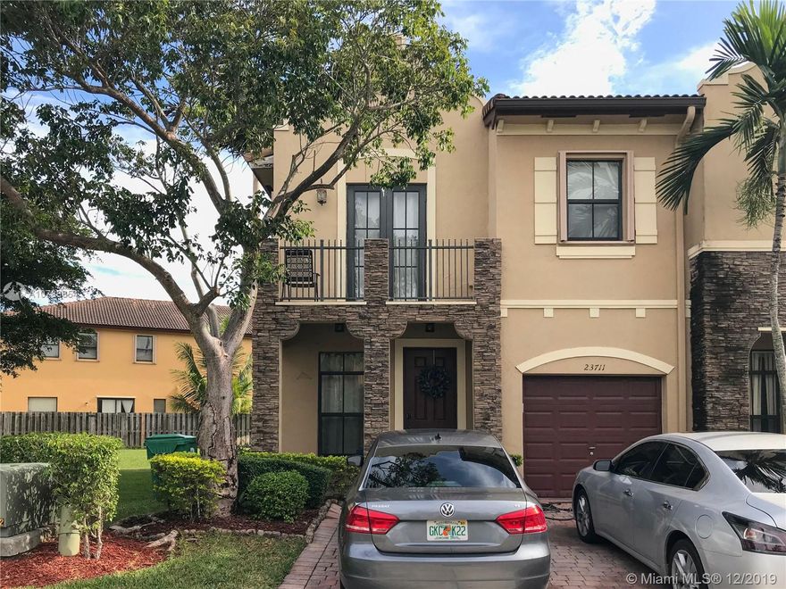 Unit is priced to sell! Beautiful corner, two-story townhouse, located in front of the resort-style family clubhouse, with enough parking for your guests.  Townhouse has 3 bedrooms, 2.5 baths, bedrooms have brand-new carpets, and a the towhhouse has a new A/C. Kitchen with granite countertops, stainless steel appliances, cabinets with organizers, living room, family room, dining room, entire patio is covered in pavers. A part of the garage has been transformed into an office. Silver Palms is conveniently located just off of the Florida Turnpike and is close to shopping, schools, dining and entertainment areas.