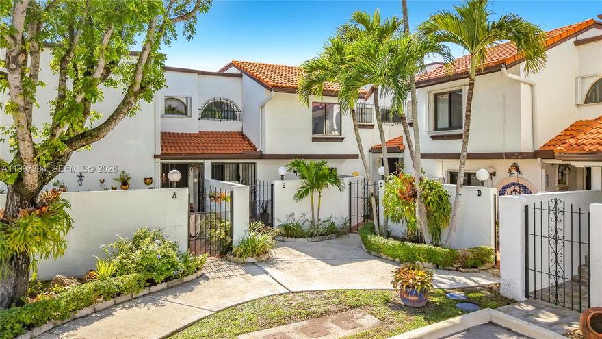 This beautifully maintained 2-bedroom, 2.5-bath home offers 1,640 sq ft of bright, open living designed for everyday enjoyment—with the added flexibility to easily convert the layout into a 3-bedroom to suit your growing needs. From the moment you walk in, you’ll notice the high ceilings and abundant natural light that give the space an airy, welcoming feel. Large white porcelain tile flows throughout the main living areas, creating a clean, modern look that’s both stylish and low-maintenance. The kitchen is equipped with stainless steel appliances and opens seamlessly into the living and dining spaces—perfect for keeping everyone connected.. Step outside to enjoy both a front and rear patio, ideal for morning coffee, weekend grilling, or simply unwinding in your own private outdoor space. Upstairs, both bedrooms serve as comfortable retreats, each featuring its own updated en-suite bathroom. The additional half-bath downstairs adds everyday convenience. Located within a gated community, residents enjoy access to a large pool, two assigned parking spaces, and a peaceful atmosphere. The location truly brings it all together—just minutes from Dolphin Mall, FIU, Tamiami Park, major supermarkets, and quick access to the Turnpike, putting everything you need right at your fingertips while still enjoying the quiet charm of the neighborhood. A perfect place to call home—schedule your showing today!
