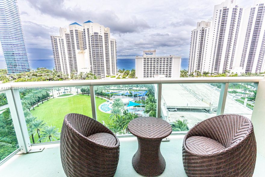 2-bed, 2-bath plus DEN that was converted in an extra bedroom. Fully furnished, modern appliances throughout. Ocean-view balcony, perfect for sunrises. Spacious living room, amazing kitchen, and in-unit computer with WiFi High speed internet. a Huge Master bedroom. This is a great Resort style building steps from the beach. Prime location blends tranquility and convenience. Amenities are pool, gym, tennis courts, Play area, Mini Market, Cafe, Hair salon, you have all you need here! Ease to show, just waiting for you!