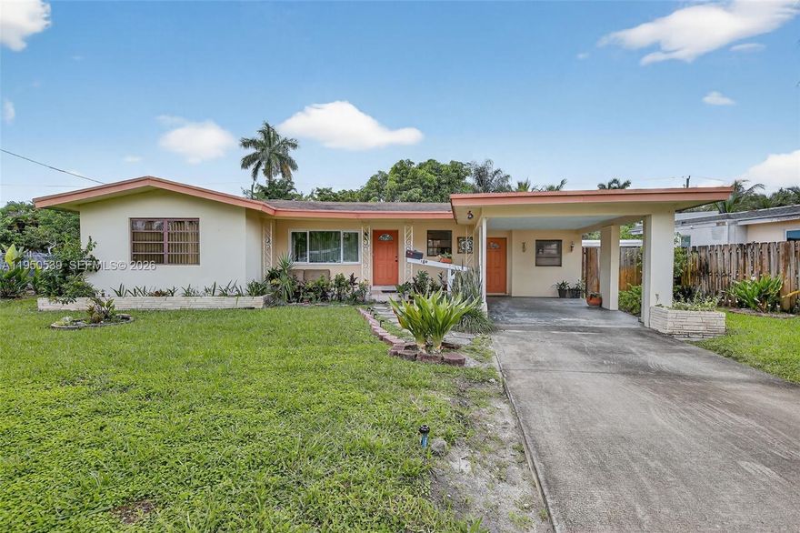 Charming 2-bedroom, 2-bath home located in the desirable Lloyd Estates neighborhood of Oakland Park. Enjoy South Florida living at its best with a large backyard, offering plenty of space for outdoor dining, gardening, or even adding a pool. This well-maintained residence offers a bright and open layout with tile and wood flooring throughout, providing both style and easy maintenance. Kitchen has been updated as well. Conveniently located near shopping, dining, and major highways. Easy access to Fort Lauderdale Beach, Wilton Drive, and I-95. Partial Impact Windows. Main roof 2006, flat roof 2013.