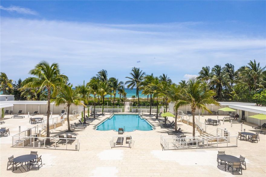 Wake up to direct ocean and tropical views from this bright and spacious 1-bedroom in The Executive, a beachfront building on Miami Beach’s iconic Collins Avenue.  This residence features impact windows framing the Atlantic and lush palms, a comfortable layout, and well-maintained original finishes. The vintage kitchen and bathroom offer classic charm, along with a large walk-in closet and open living area.  Enjoy direct beach access, a fitness center, and 24/7 front desk service in this oceanfront mid-century building designed by Robert Swartburg. Ideally located on a quieter stretch of Millionaire’s Row, close to everything Miami Beach has to offer.  Rent includes all utilities—A/C, electricity, basic cable, internet- +1 assigned parking space. Reach out to schedule a showing.