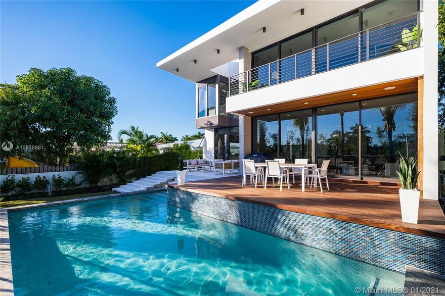 New Construction Modern Masterpiece Located within the serene gated community of Normandy Isle. This 4 Bed 6 Bath home boasts over 5,000 SqFt of living space with high ceilings and endless natural light upon entry. The open floor plan features formal and informal living spaces, a chef's kitchen with eat in bar and a seamless flow between the indoor and outdoor spaces. From the seclusion of your own backyard enjoy the ultimate waterfront lifestyle featuring large pool, sitting area and 60 ft of water frontage where you are just minutes to the open bay. The master suite includes floating tub, oversized shower and walk in closet. Live in one of Miami's most tranquil communities offering 24 hour security, tennis, golf, kids play area and minutes to top area restaurants, shopping and the Beach.