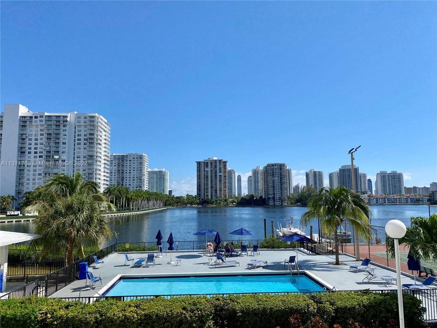 Location, Location! Remodeled and well-maintained 2 bedroom/2-bathroom apartment. Year-old ac and refrigerator.  gated community, full amenities: 2 pools, tennis, gym, and plenty of guest parking. Close to shopping, restaurants, Aventura Mall, beaches, and airports. Walking distance to most entertainment and supermarkets. 24/7 security. Please note, the chandelier is not included in the purchase.