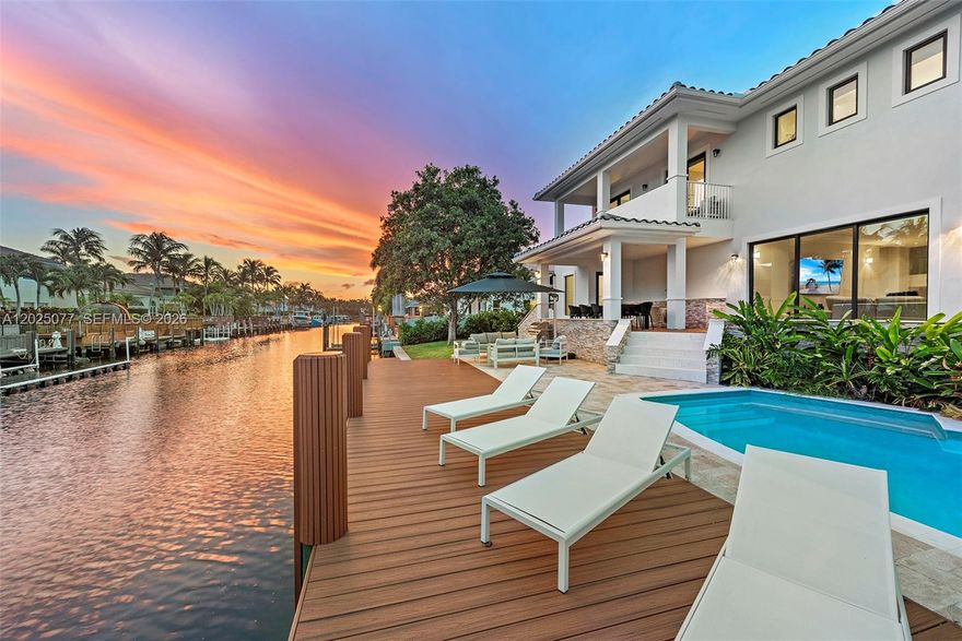 Stunning South Lake villa in Hollywood Beach on a 100' waterfront lot with direct ocean access near the Intracoastal. Designed for luxury, it blends indoor/outdoor spaces with Sagewood Construction's top-quality build, Florense kitchen/baths, and Miele appliances. Water views captivate from entry, enhancing as you reach the master bedroom and second suite, each with private balconies for morning coffee or evening drinks. Relax by the pool or enjoy in-home fine dining by our chefs. Minutes from endless dining and entertainment, this home offers an unforgettable lifestyle. Easy to Show, 24 hour notice.