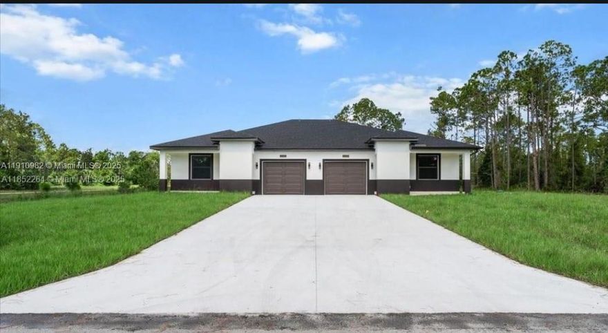 A newly constructed 3-bedroom, 2-bath home situated with one car garage on a corner lot, offering exceptional privacy and a spacious yard.