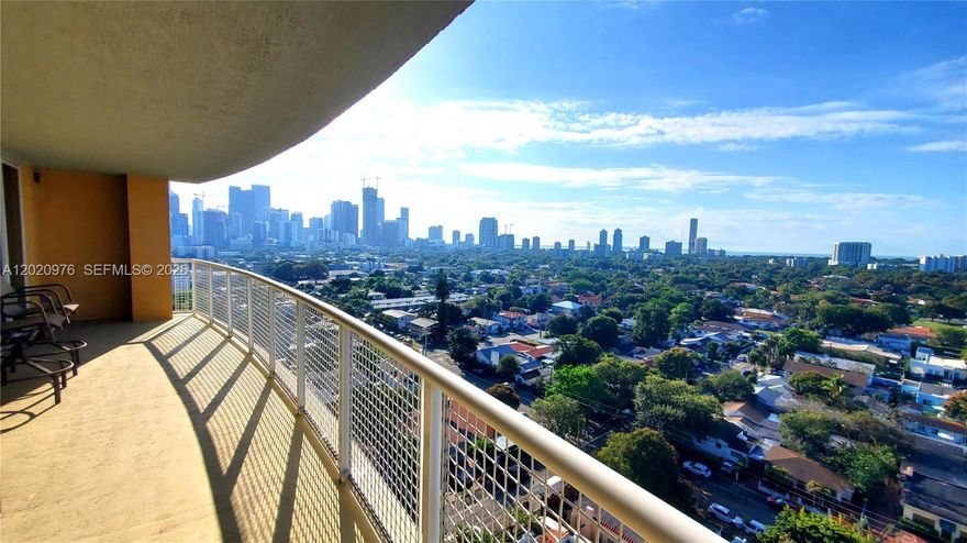Impeccably maintained and move-in ready, this stunning residence offers the largest floor plan in the building on the desirable South facing side in the heart of Miami. 1501 delivers one of the most complete panoramic view experiences available: the expansive south-facing balcony frames a sweeping east-to-west panorama that truly has it all — the world class Brickell skyline to the east, the lush canopy of Coconut Grove to the south, and the elegant rooftops of Coral Gables to the west with the sparkling Biscayne Bay shimmering along the horizon, completing a dazzling visual that must be experienced in person to truly appreciate.
Ideally situated just blocks from the vibrant energy of Brickell, residents enjoy effortless access to world-class dining, shopping, nightlife, and financial district conveniences all while coming home to a peaceful and beautifully appointed retreat.
All appliances included, with furniture negotiable — making this an exceptional turnkey opportunity for a primary residence or sophisticated pied-à-terre.
Own one of the most uniquely positioned residences in Brickell Vista — where the entire city unfolds before you.