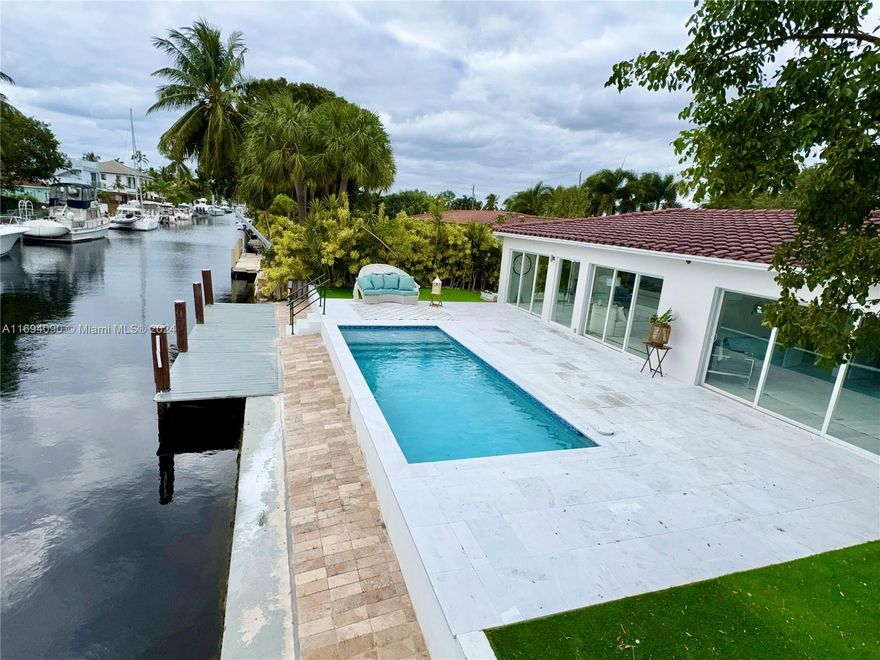 Beautiful waterfront home PROFESSIONALLY 2024 REMODELED on 6,890 lot in the community of Citrus Isles. 
3bedr+3bathr (approx 1,625sf, Recent Remodelation added sfootage), newly built pool and deck, waterfront and private 31" boat dock offering seamless ocean access. Boaters will love it.
Ample living & dining areas, high quality finishes, closet cabinetry, new modern bathrooms. 
Impact glass on most new windows, waterproof vinyl flooring, nre doors. Kitchen w new tops & SS appliances. 
No HOA. Centrally located close to beaches, airports, highways, Las Olas Blvd, downtown Ft Laud, HardRock.
:: Recorded video tour available upon request ::
SEE PORPERTY APPRAISER