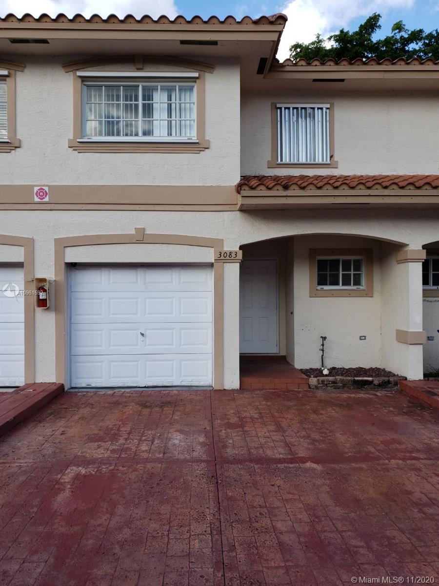 Amazing Townhouse 3 Bedrooms and 2 and half Bathrooms, 1 Car Garage and 2 Parking space in front of the Unit, Tile floor, Granite Counter top, Full size Washer and Dryer, Backyard is closed patio
