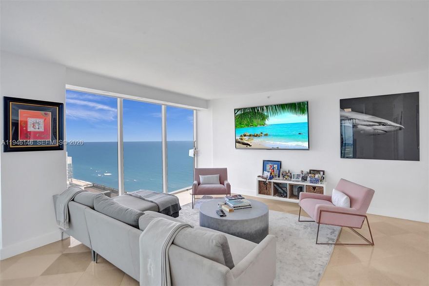 Enjoy spectacular views of the ocean, bay and city from this 2BD 2BA remodeled corner unit at the Blue Diamond. This residence offers: floor to ceiling glass windows, updated kitchen & bathrooms, wraparound balcony, dining room/living room, walk-in built-in closet, spacious bathrooms with marble floors and jacuzzi tub, split floor plan, washer/dryer and more. Building offers 1st class amenities: 24hr security, valet, concierge, tennis court, pool/hot tubs, café/market w/ room service, 16,000 sf clubhouse/spa, gym, personal trainers, party room, children’s playroom, billiards, business center, beach attendant and more.