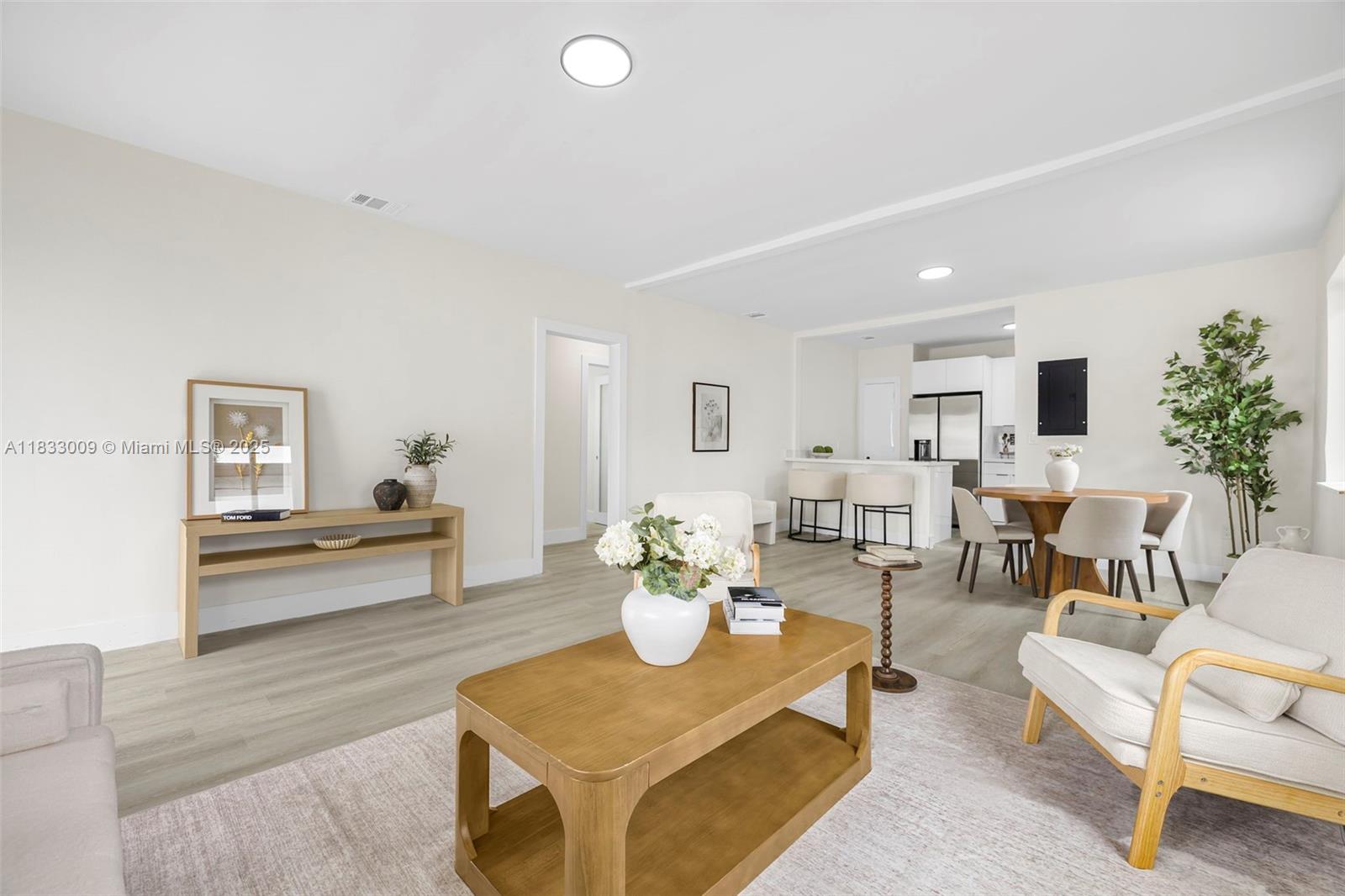 Stunning fully remodeled 3-bedroom, 2-bathroom home featuring a brand-new roof, impact windows, and custom upgrades throughout. Enjoy a sleek, modern kitchen with high-end finishes, beautifully designed custom closets, and elegant bathrooms. This turnkey home combines comfort, style, and peace of mind—all that’s missing is you!