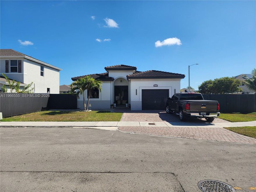 Beautifully upgraded corner-lot home located at 27607 SW 133rd Pl, Homestead, FL 33032, with NO HOA and move-in ready condition. This residence offers a comfortable and functional layout filled with natural light, ideal for modern family living. The property features numerous upgrades, including new ceramic tile flooring throughout, a fully remodeled kitchen, updated bathrooms, and brand-new appliances — providing contemporary style and peace of mind for the new owner. Situated on a desirable corner lot, the home offers additional privacy and space. The spacious backyard includes a covered terrace, perfect for entertaining and outdoor gatherings, plus a storage shed for added convenience. The aluminum fence provides durability, security, and low maintenance. Conveniently located in a quiet Homestead neighborhood with easy access to major highways, schools, shopping, and dining. With no HOA restrictions, this property offers flexibility and freedom.
A rare opportunity in today’s market — schedule your private showing today. This one will not last!