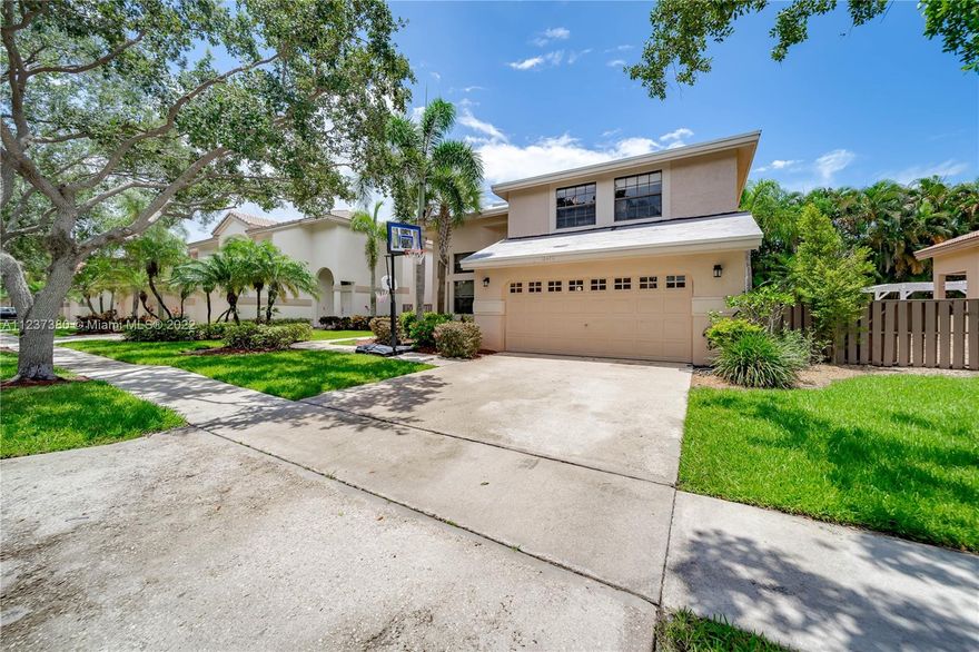 Just under 2000 sqft of living space in this 3/2.5 with a Brand New Roof being installed any day in fabulous Fountain Spring. Open floor plan with 20ft volume ceilings in the spacious living/dining room. Beautiful porcelain tile floors on the first floor, and modern wood look tile on the second. Updated kitchen featuring granite counters tops, tile backsplash, wood cabinets, and s/s appliances overlooking the family room. Large master suite with redone master bath, and big walk-in closet with built-ins.  Nice size secondary bedrooms. Expansive backyard with Astro turf. A/C handler is 5 years old, and the compressor is 2 weeks old. Tesla Charger, and so much more. Olympic heated size swimming pool, tennis, basketball, walking track and child’s playground. Zoned for Central Park Elementary.