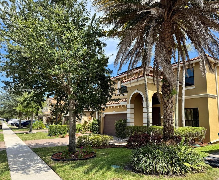 Now featuring brand-new solar panels for energy savings! This beautifully upgraded two-story home offers a private heated saltwater pool and spa, ideal for entertaining. Inside, enjoy luxury finishes: high ceilings, tile floors, impact windows, and a gourmet kitchen. The first-floor guest suite has a walk-in closet and direct pool access. Upstairs are four more bedrooms—three with walk-in closets—including a spacious primary suite. Located near schools, shopping, and dining with a low HOA and no CDD. Style, savings, and resort-style living in one perfect package!