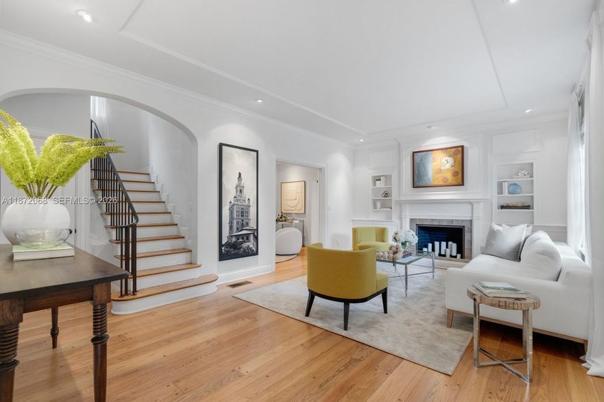 This valuable property is located on one of the most desirable and hard-to-find large lots in Coral Gables. 18,667 sq.ft. corner lot offers a rare opportunity to build around 3k additional sqft—a true rarity in this area.The quiet, low-traffic street,and there is ample space to add a pool. Sketches and rough plans are available for those wishing to expand.
Designed in 1939 by architect J.Fink,this two-story residence offers nearly 4k sq.ft. of living space.It features 3 bed., 3.5 baths, a master suite with walk-in closet, a formal dining room, and multiple living areas including an office, lounge, and TV room. 
Recent upgrades include a new roof, impact windows, electrical, and more. A detached garage equipped with A/C, full bath, and mini kitchen provides an option for a guest suite