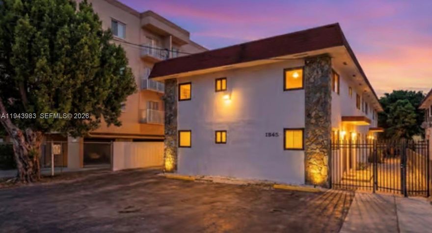 Two-story apartment building with 6 units, each a 2BR/1BA, all month-to-month. Property features impact windows, fresh paint, and has passed the 40-year inspection. Well-maintained asset with flexible rental upside in a strong Miami market.