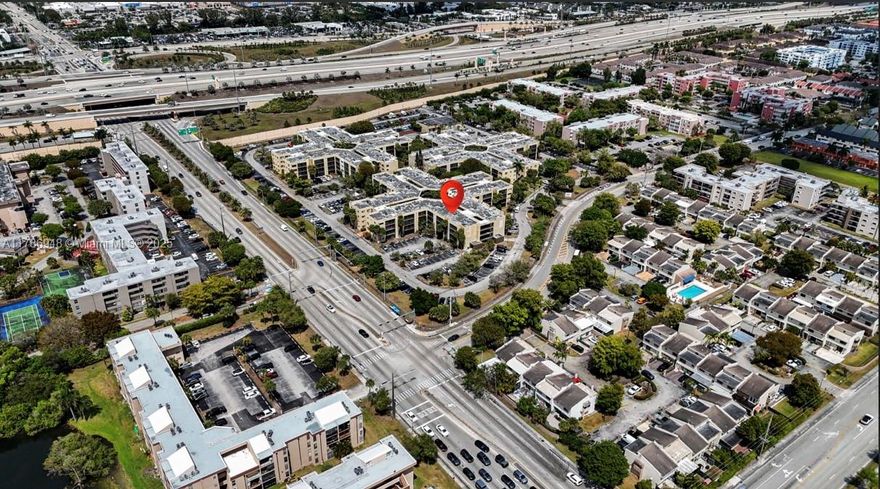 This condo offers two good sized bedrooms and 2 full size bathrooms, including a master suit with direct access to a large screened-in- balcony, perfect for enjoying sunrises with a nice cup of coffee or unwinding in the evening breeze. Very close to the gate on the first floor with easy access to the parking lot. The dining flows into the living room and into the balcony creating an airy indoor- outdoor living experience.  Close to major highways and malls, Miami international airport, dining and night life Miami has to offer. This is a great property at a great value.