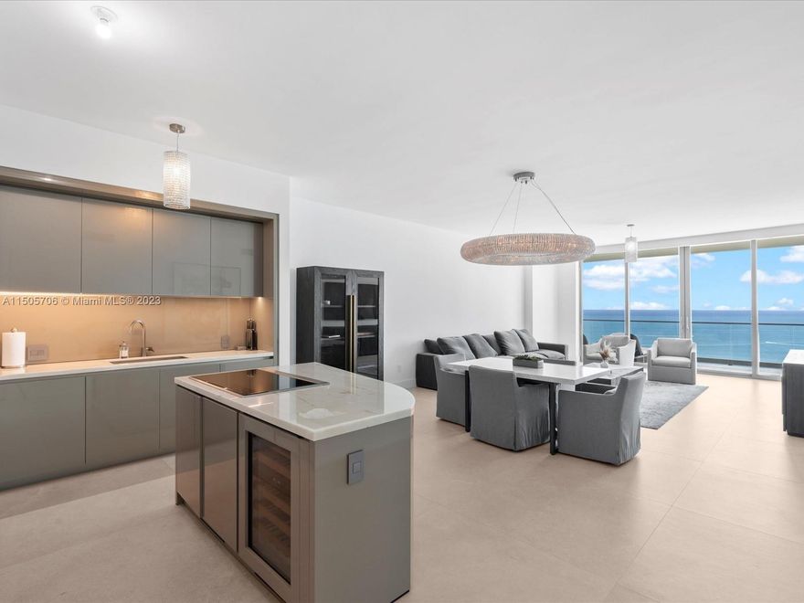 Luxury living at Residences by Armani/Casa in this three bedroom plus den/three and a half bath home with direct ocean views. Flow-through design with floor to ceiling windows allows you to take in sunrises and sunsets from your spacious balconies. Private foyer, high ceilings, European kitchen with Subzero refrigerator and Wolf appliances are just a few of the highlights. Armani/Casa offers a resident restaurant, wine bar and cigar room, state-of-the-art exercise room, sauna, pool, full beach service, and so much more.  2,716 s.f. under air, 756 s.f. balconies (per developer)