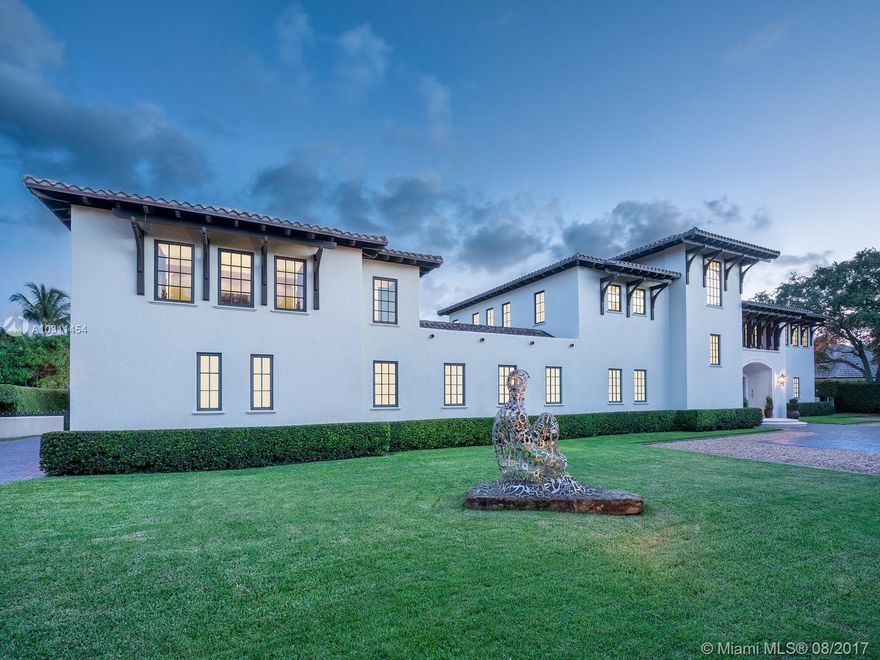 Spectacular estate on one of Pinecrest's best streets! Unsurpassed workmanship & finishes come together in this Premier home designed by Ramon Pacheco. Professionally decorated by Luis Bustamante featuring hand crafted wood shutters and furniture pieces made by La Navarra in Spain and custom light fixtures from England. Spectacular wine room with capacity for over 3k bottles. Amazing guest suite/ office with separate entrance. Spacious rooms facing courtyard & pool area w/ exquisite gazebo & summer kitchen. ADJACENT LOT ALSO FOR SALE FOR $1,250,000 WHICH INCLUDES FLOOR PLANS FOR DETACHED GUESTHOUSE, GYM AND TENNIS COURT.