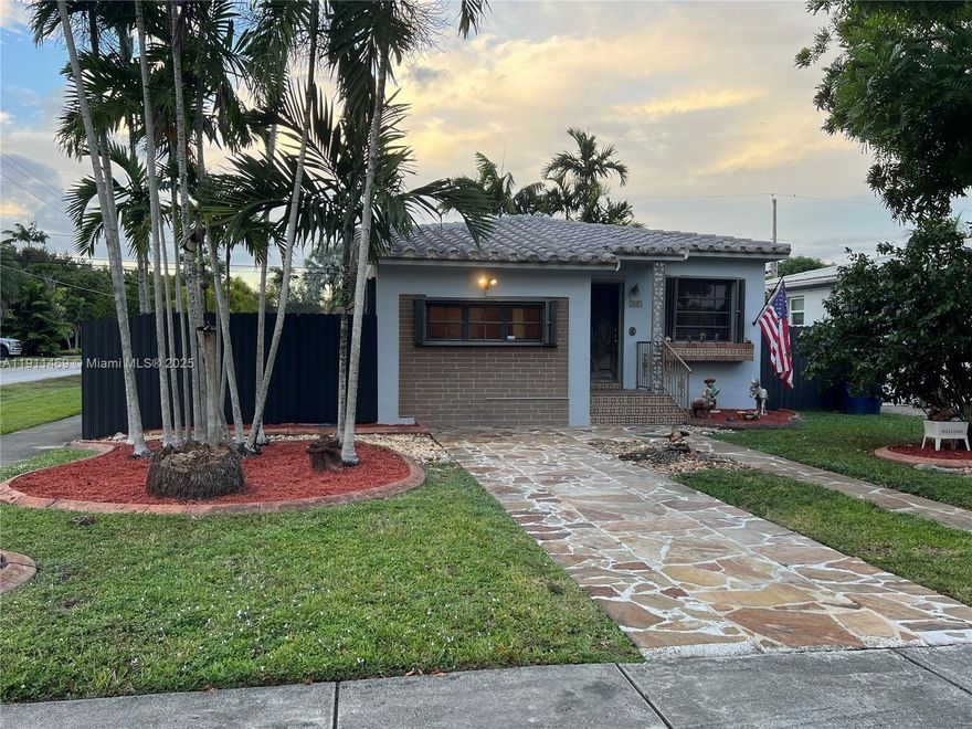 This charming 2/1 single family corner house nestled in tranquil Miami Springs offers a great opportunity for a starting family, professionals, couples or small families. Freshly painted and with stainless steel appliances. The property has a very large backyard with a side entrance and perfect for a family BBQ. No HOA and move-in ready conditions. Monthly Backyard maintenance is included. Great access to major roads, highways and Miami Int'l Airport. Nearby shops and dining places makes it a perfect place. Hurricane shutters. Easy to show. Pets are welcome.