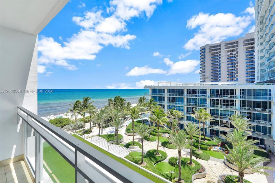 Amazing 1 bedroom partial ocean view at The Carillon with a world class spa over 70,000 SQ FT of amenities and daily workout classes. Resort style living, flexible rental policy with no restrictions (daily rentals, Airbnb okay). Hotel living with restaurant, full beach service, state of the art gym/spa, and a variety of pools to choose from. Everything you need is at your fingertips. Comes Fully Furnished. Easy to show. Legal Number 611 and Door #610.
