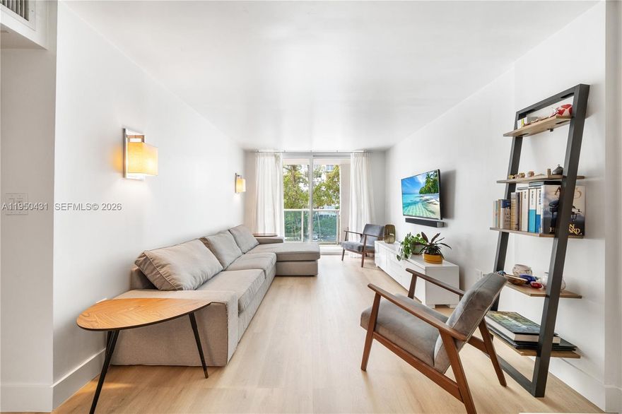 Amazing South Beach location in the heart of it all, just steps to Whole Foods and Flamingo Park. Move-in ready 2BR  - 1.5BA in a 40 year recertified building with ALL assessments paid by seller. New AC (2025), upgraded flooring (2025), updated bathrooms, and reverse osmosis kitchen filtration. Full equipped kitchen. Enjoy waterfront pool and fitness center. Best priced 2BR in the building.