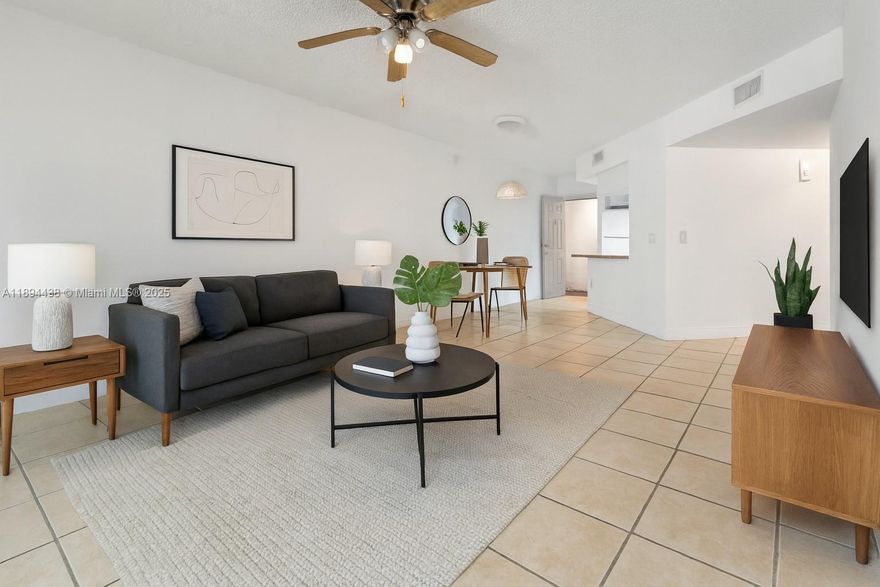 This 1-bedroom, 1-bathroom apartment boasts 810 square feet of living space. It's fresh, with a washer
and dryer conveniently located inside the unit. Throughout the apartment, you'll find porcelain tile flooring, and the kitchen is equipped with modern appliances.Situated in a gated community near Downtown Doral, this urban
neighborhood offers the ultimate South Florida lifestyle. You'll have access to trendy shops, restaurants, grocery
stores, and supermarkets just steps away. The area is also home to a bustling business district, top-rated charter
schools, and A+ schools.Plus, you'll be just minutes away from the Miami International Airport, major freeways,
the National Doral Golf Club, City Place, Dolphin Mall, and International Mall.Don't miss out!