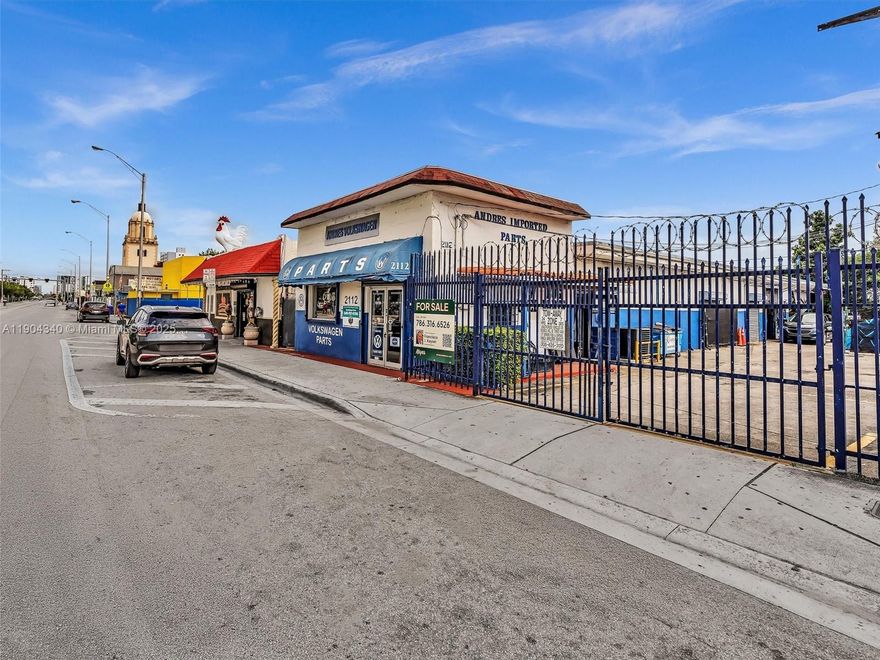 Prime commercial location along busy NW 36th Street near NW 21st Avenue in Miami. Stand-alone building previously operated as an auto parts and service shop. The property offers 3,295 SF of building area, including approximately 2,500 SF of air-conditioned workspace, suitable for automotive use or conversion to a wide range of commercial operations. The 7,057 SF lot provides space for parking, storage, or future expansion.
Zoned T6-8-O, allowing flexible mixed-use development, including residential + commercial, retail, office, or multifamily opportunities. Exceptional visibility and strong traffic counts support both owner-user and investor/developer strategies.
Motivated Seller.
24-hour showing notice. Contact Listing Agent.