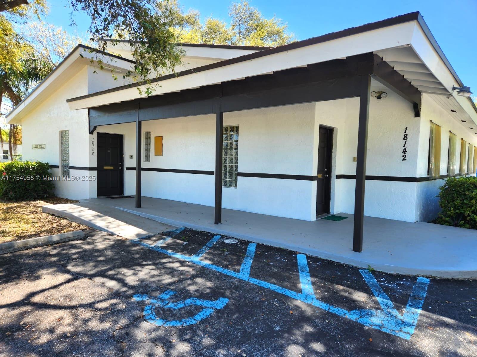 2,500 square foot free-standing, one-story building in the Triangle Business District of Palmetto Bay Downtown. It is ideally suited for a medical office, law practice, or any professional office. Its prime location offers easy access to US1, Palmetto Bay City Hall, shopping mall and various new apartment complexes. The proximity to the Turnpike, S. Dade Gov. Center, Courthouse & mall adds further convenience. The building has undergone tasteful remodeling, w/ marble flooring, fresh paint, shutters, and a newer roof. It offers a well-designed layout w/ 4 exam rms, surgical rms, 2 reception areas, 2 executive offices, a large lobby, 2 baths, complete networking/phone line, and ample parking. The building can be leasing as two separate offices (1,400 SF & 1,100 SF), w/ separate entrances.