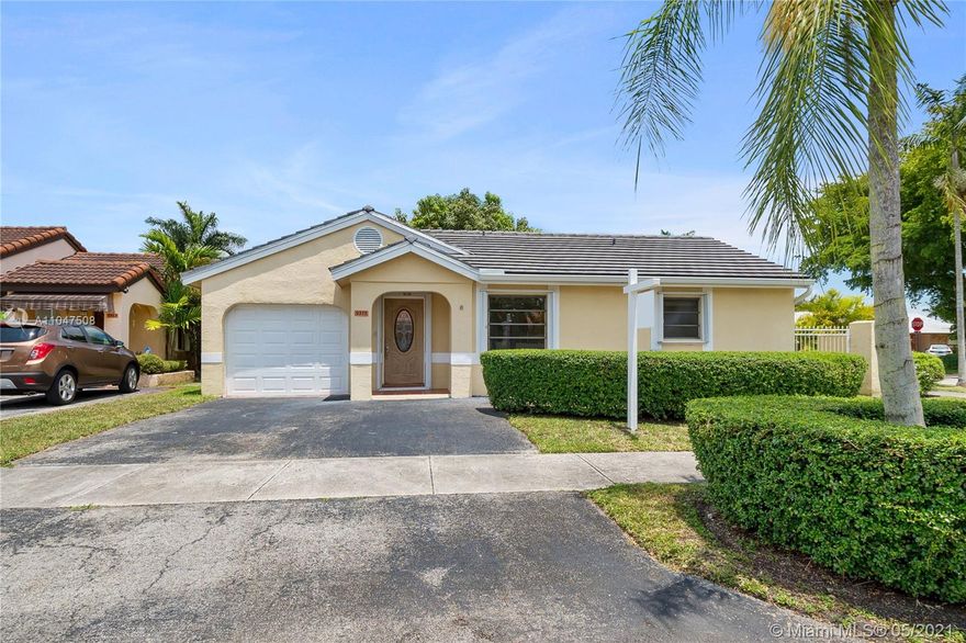 A Rare Find!  One-story corner house In Kendland Homes. Flat tile roof new 2018, Very spacious with Two master bedrooms, atrium, high ceilings, Tile and Laminate wood flooring. Accordion and panel hurricane protection. Excellent condition. Walled fence on zero lot. 3rd bedroom adjacent to the master suite used as a large office/library.  No Association! Great location near Town & Country Mall, MiamiDade College, Excellent schools.