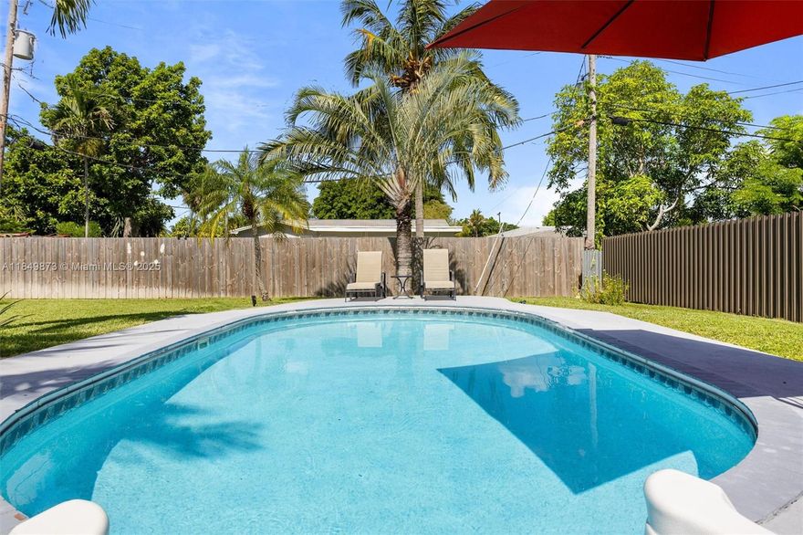 Wake up to coastal breezes and enjoy your morning coffee by the heated private pool. This fully renovated 3BR/2BA detached single home in Melaleuca Gardens offers peace of mind with impact windows and doors (2018), a 2023 aluminum roof, new electrical panel, and updated kitchen, bathrooms, and floors. The electric pool heater (2022) ensures year-round enjoyment, and the oversized 8,398 SF lot provides privacy, outdoor living, and space to entertain. A convenient storage room adds functionality. Just minutes from the beach, airport, Brightline, and shopping, this home is ideal as a serene retreat or an income-producing short-term rental. Live, relax, and invest in your South Florida paradise.