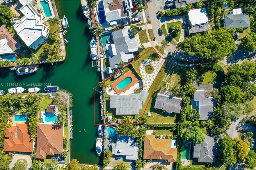 Calling all Savvy Homebuyers, Developers and Investors. Prime opportunity to own one of the largest lots in Keystone with 93 feet of Water Frontage with Direct Ocean Access and no bridges to bay. This property has a desirable pie shaped lot perfect to build a modern two story addition in the front or a complete new build and have ample parking for car aficionados. Ideal location close to Bal Harbour, Aventura, Miami Beach and fine dining and shops.