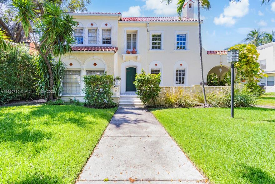Classic Mediterranean home with remarkable architectural details and grand proportions. Over 3,600 square feet in the main house plus a large guest cottage set on a 10,400 square foot oversized lot. Big rooms, high ceilings, and an open feel differentiate this home from others of this time period. Located on a handsome treelined street, steps from soon-to-be renovated Bayshore Park, and within close proximity to Sunset Harbor, Lincon Road, and the ocean. Ideal for the buyer who appreciates classic design, desires plenty of space, and has the willingness to renovate, restore, and bring this property to its full potential.