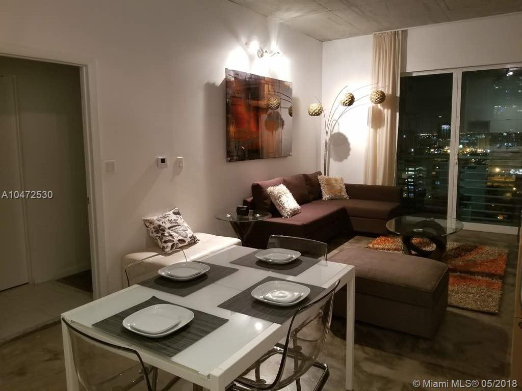 Beautiful furnished apartment! Is not an open layout loft plan is a complete remodeled unit with a full 1 bedroom / 1 bathroom with 2 closets with stunning view. Stainless Steel Appliances with granite countertop. Washer and dryer inside. Ready to move in. It is available June 25 2018. It can be rented for 6 months. Some of the furniture will be different.
